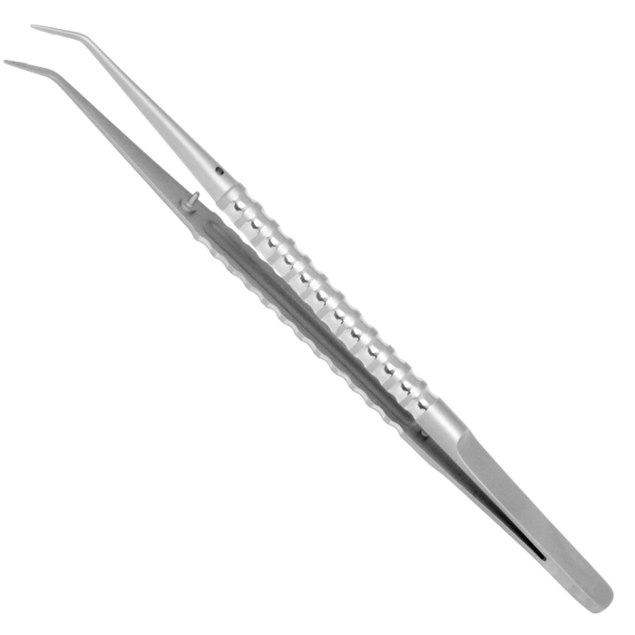 Devemed Atraumatic Cooley Micro Tweezers, Curved Swallow Dental