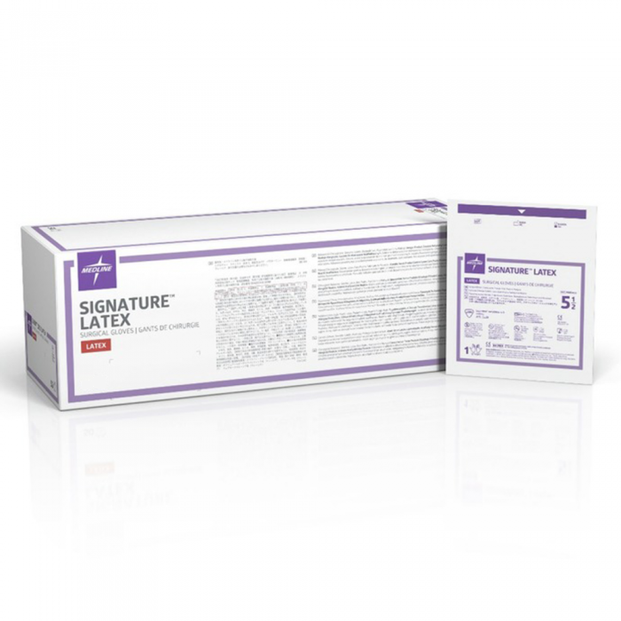 Medline Signature Sterile Latex Gloves Swallow Dental