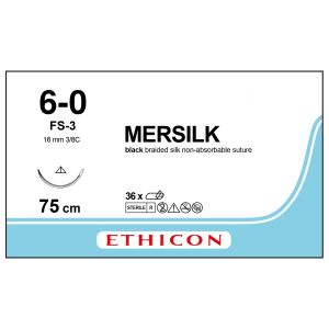 6/0 Ethicon Mersilk Sutures