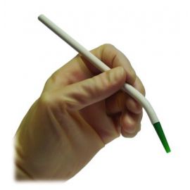 Gloved hand holding Roeko Sterile Disposable Suction surgitip