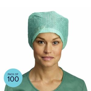 Barrier Kosack Surgeon Cap, Elasticated, Box of 100 - Green