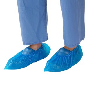 Impervious Shoe Covers on dental professional's feet