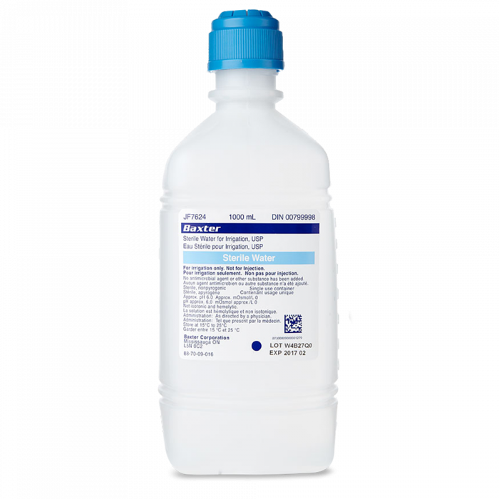 Baxter Sterile Water, 1000ml Bottle. Ref UKF7114 Swallow Dental